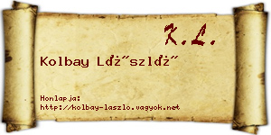 Kolbay László névjegykártya